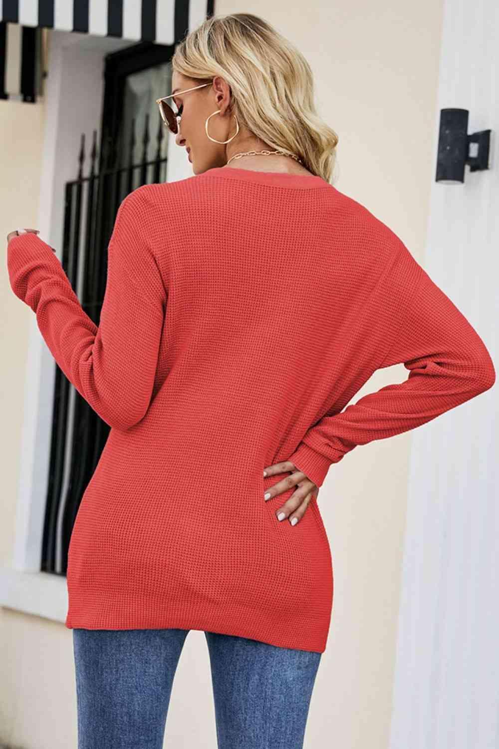 Uniquely Warm Twist Front Sweater - MXSTUDIO.COM