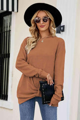 Uniquely Warm Twist Front Sweater - MXSTUDIO.COM