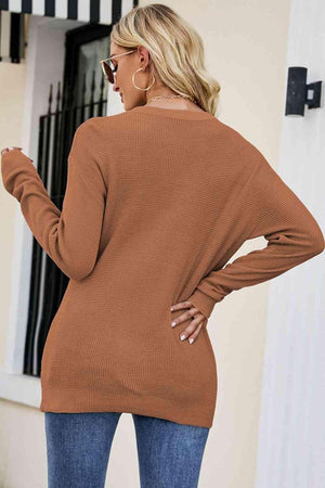 Uniquely Warm Twist Front Sweater - MXSTUDIO.COM