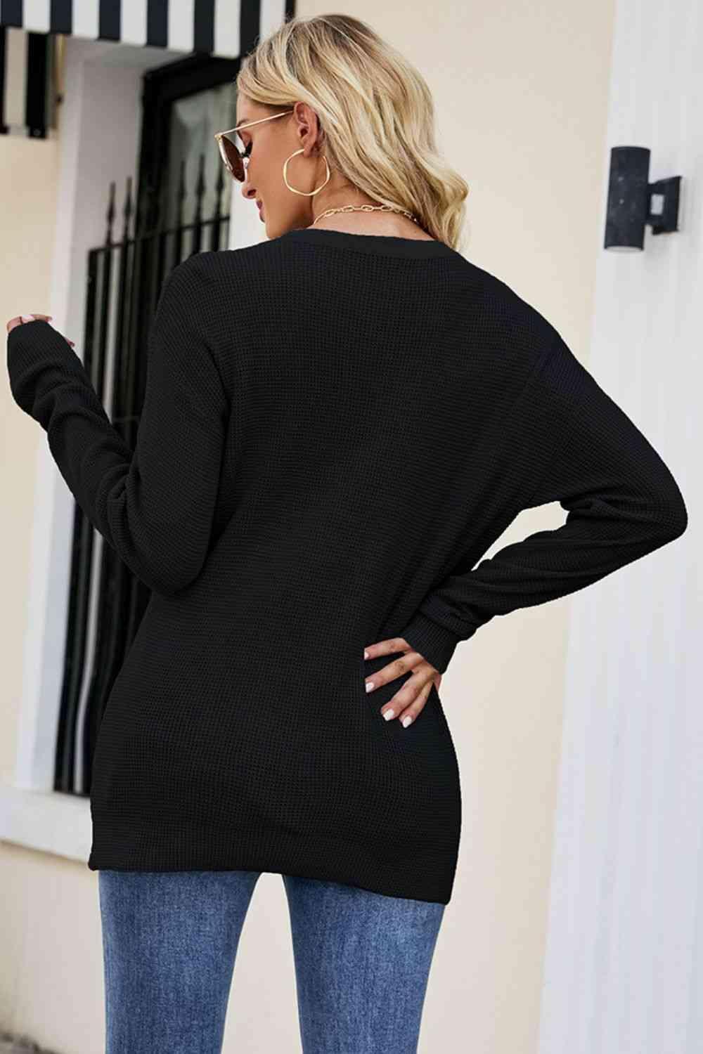 Uniquely Warm Twist Front Sweater - MXSTUDIO.COM