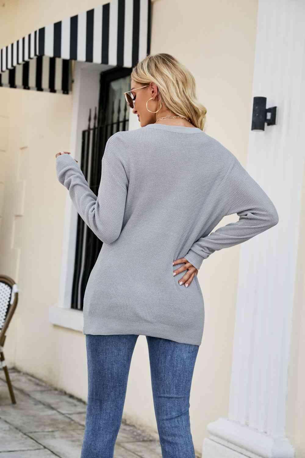Uniquely Warm Twist Front Sweater - MXSTUDIO.COM