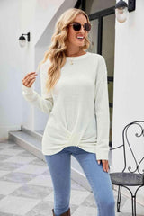 Uniquely Warm Twist Front Sweater - MXSTUDIO.COM
