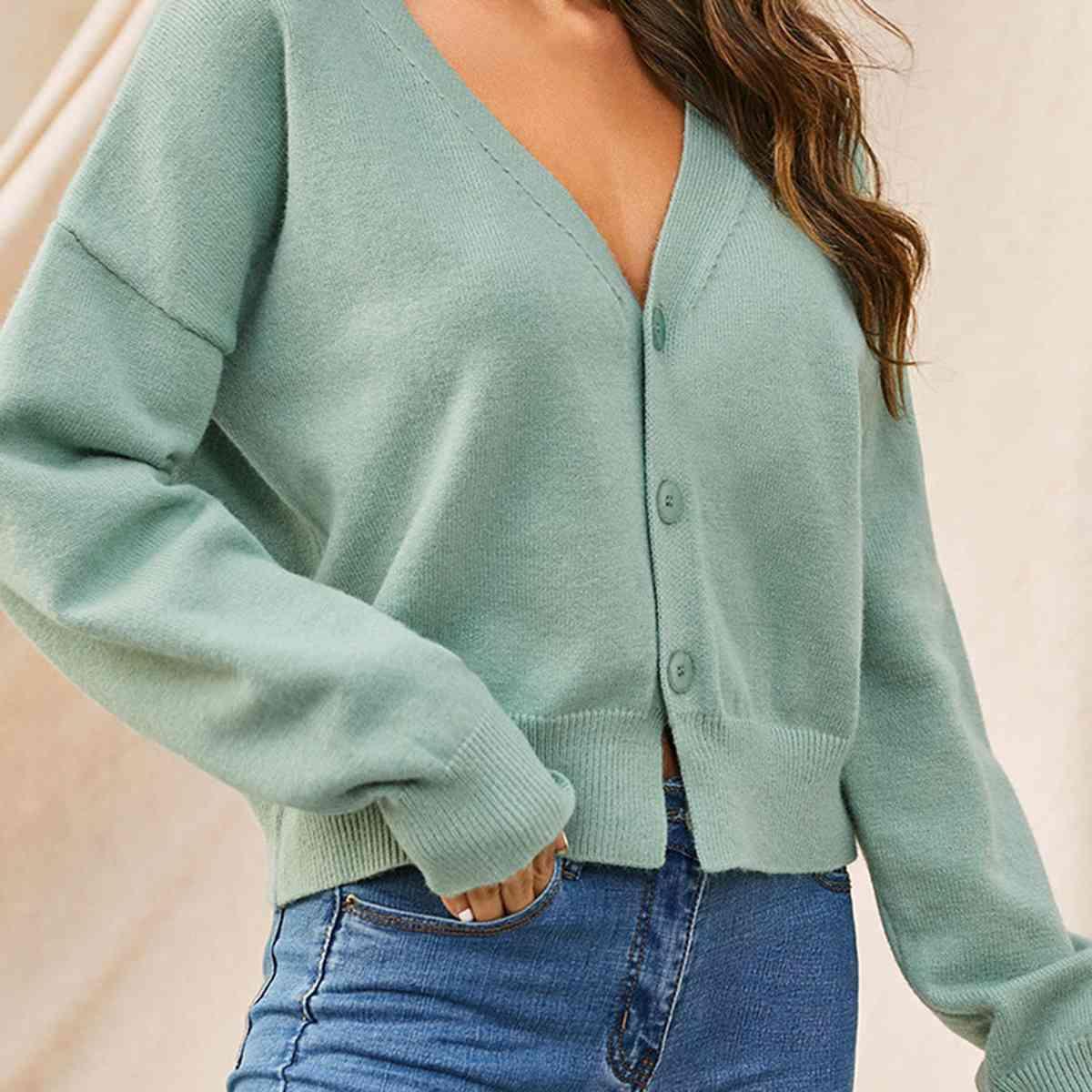 Universal Layer V-Neck Knitted Button Up Cardigan-MXSTUDIO.COM