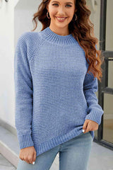 Unmatched Comfort Mock Neck Waffle Knit Sweater - MXSTUDIO.COM