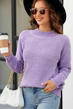 Unmatched Comfort Mock Neck Waffle Knit Sweater - MXSTUDIO.COM