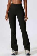 Unparalleled Comfort Active High Waist Flare Leg Pants - MXSTUDIO.COM