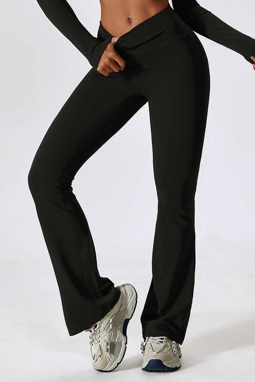 Unparalleled Comfort Active High Waist Flare Leg Pants - MXSTUDIO.COM