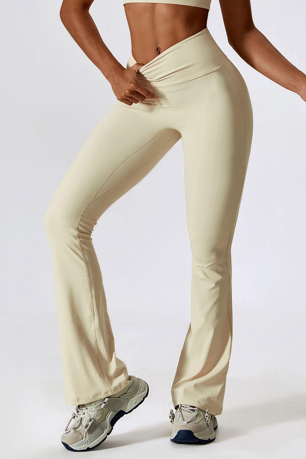 Unparalleled Comfort Active High Waist Flare Leg Pants - MXSTUDIO.COM