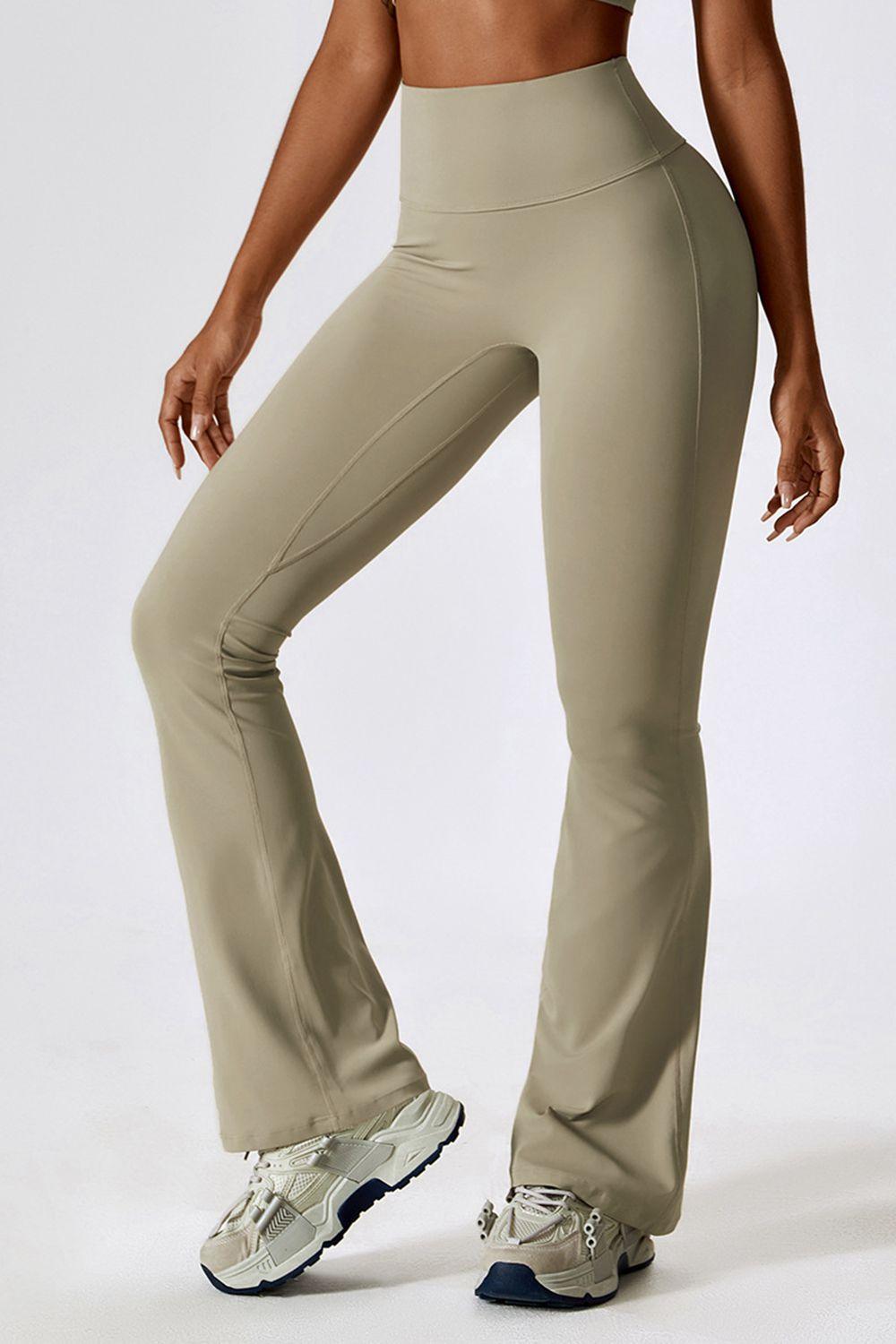 Unparalleled Comfort Active High Waist Flare Leg Pants - MXSTUDIO.COM