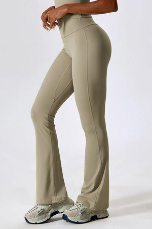 Unparalleled Comfort Active High Waist Flare Leg Pants - MXSTUDIO.COM