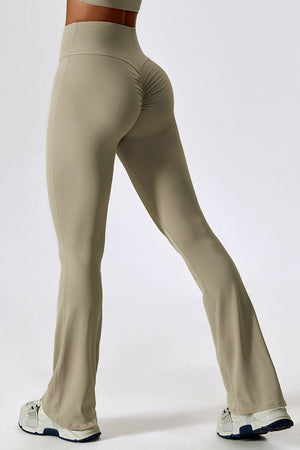 Unparalleled Comfort Active High Waist Flare Leg Pants - MXSTUDIO.COM