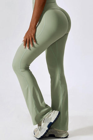 Unparalleled Comfort Active High Waist Flare Leg Pants - MXSTUDIO.COM