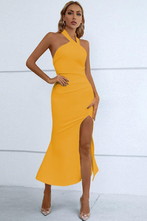 Unreal Beauty Halter Neck Fishtail Dress - MXSTUDIO.COM