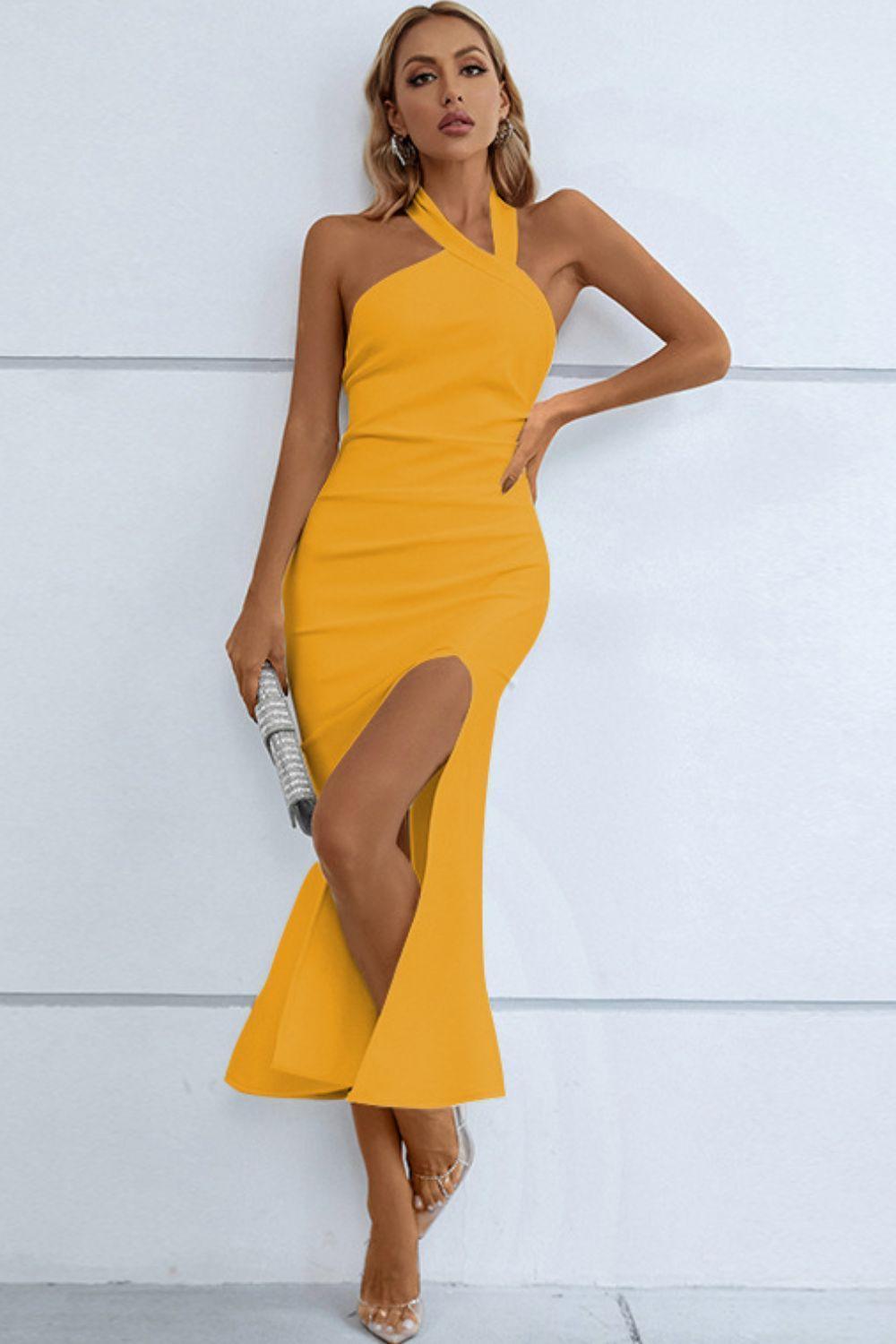 Unreal Beauty Halter Neck Fishtail Dress - MXSTUDIO.COM