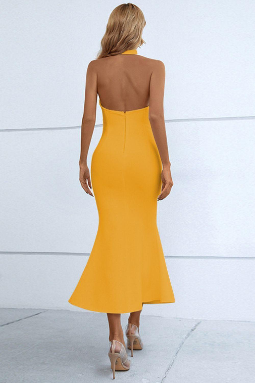 Unreal Beauty Halter Neck Fishtail Dress - MXSTUDIO.COM