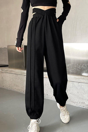 Unrestricted Crisscross Long Inseam Sweatpants - MXSTUDIO.COM