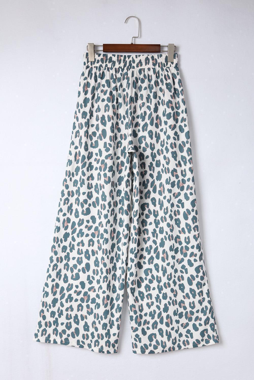 Unrestricted Leopard Print Wide Leg Culottes - MXSTUDIO.COM