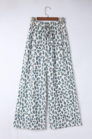 Unrestricted Leopard Print Wide Leg Culottes - MXSTUDIO.COM