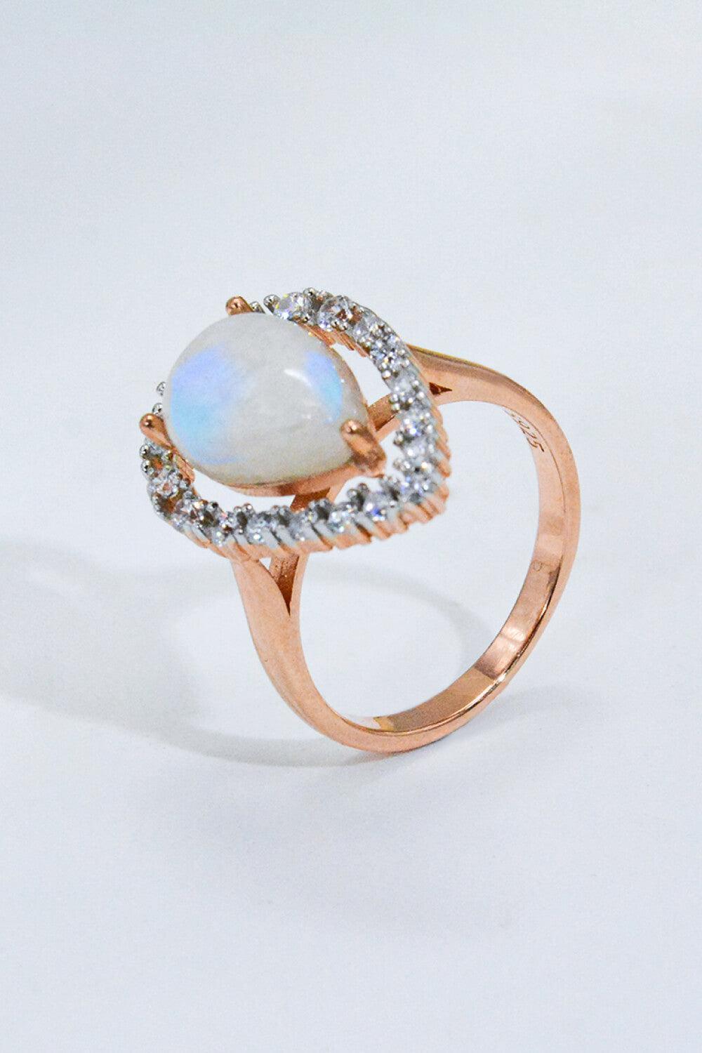 Unrivaled Flair Teardrop-Shaped Moonstone Ring - MXSTUDIO.COM