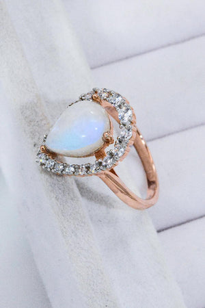 Unrivaled Flair Teardrop-Shaped Moonstone Ring - MXSTUDIO.COM