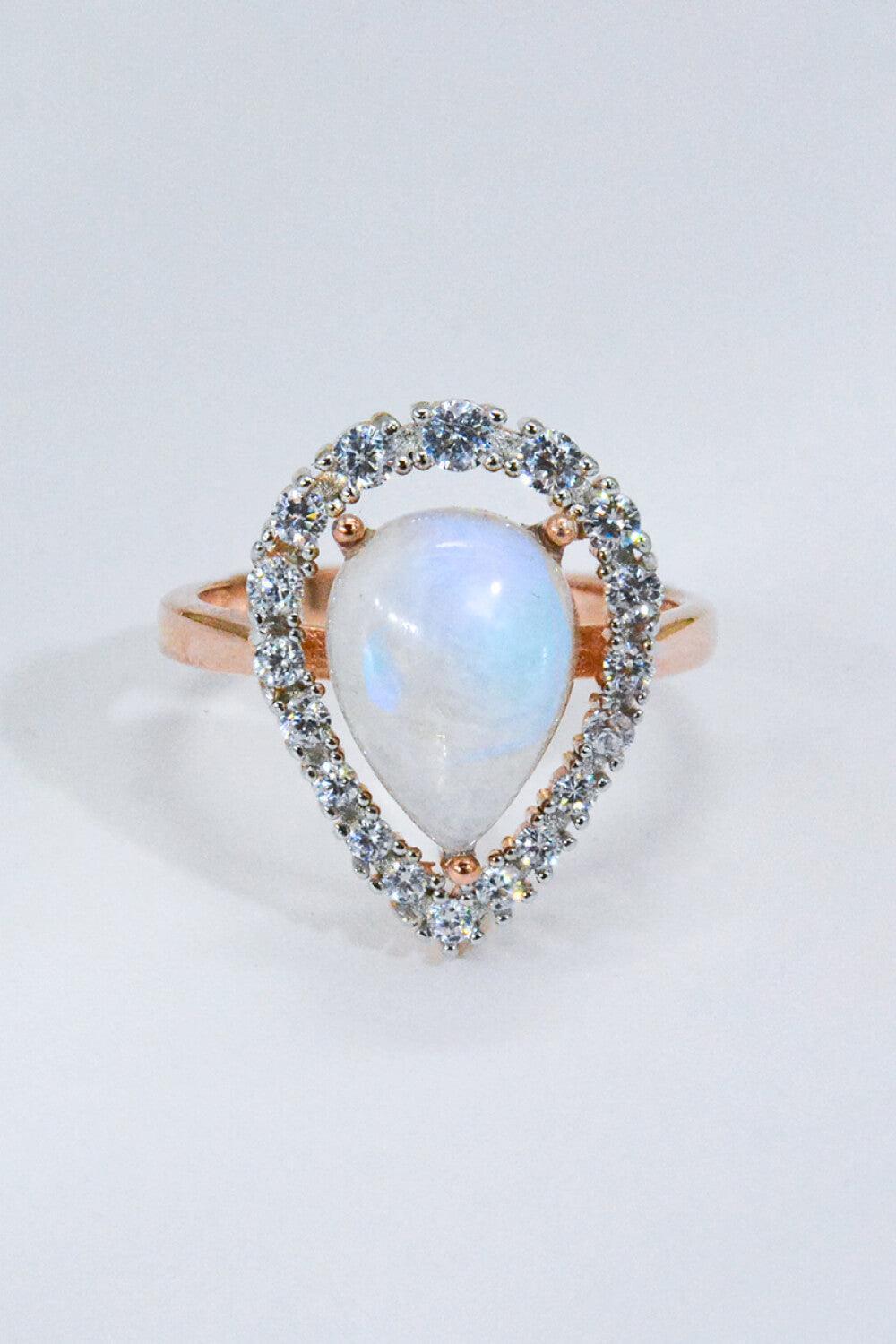 Unrivaled Flair Teardrop-Shaped Moonstone Ring - MXSTUDIO.COM