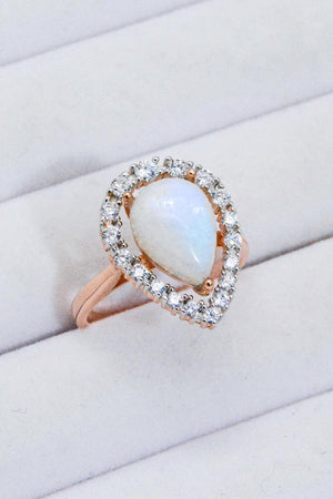 Unrivaled Flair Teardrop-Shaped Moonstone Ring - MXSTUDIO.COM