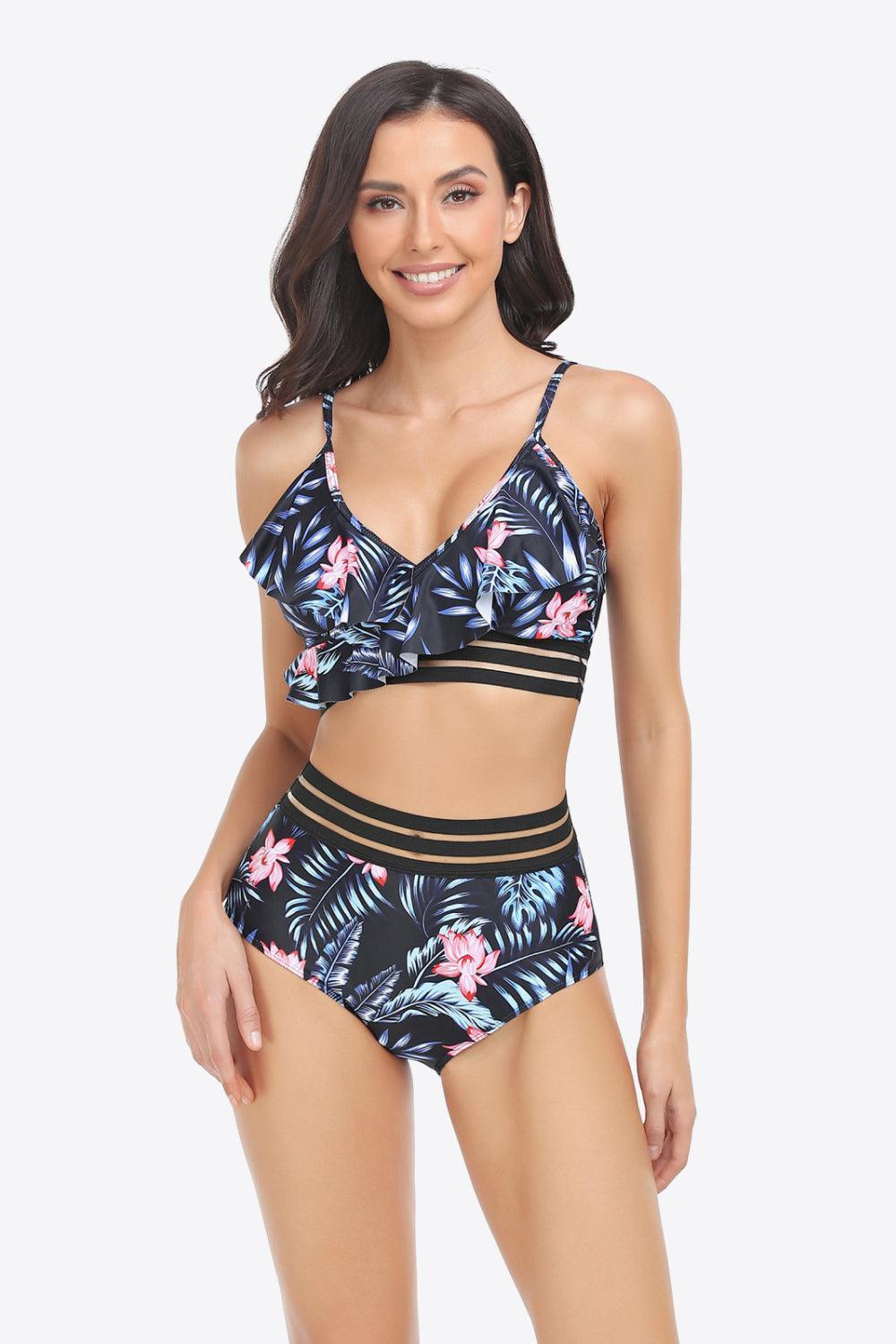 Unstoppable Joy Plunge Ruffled Bikini Set - MXSTUDIO.COM