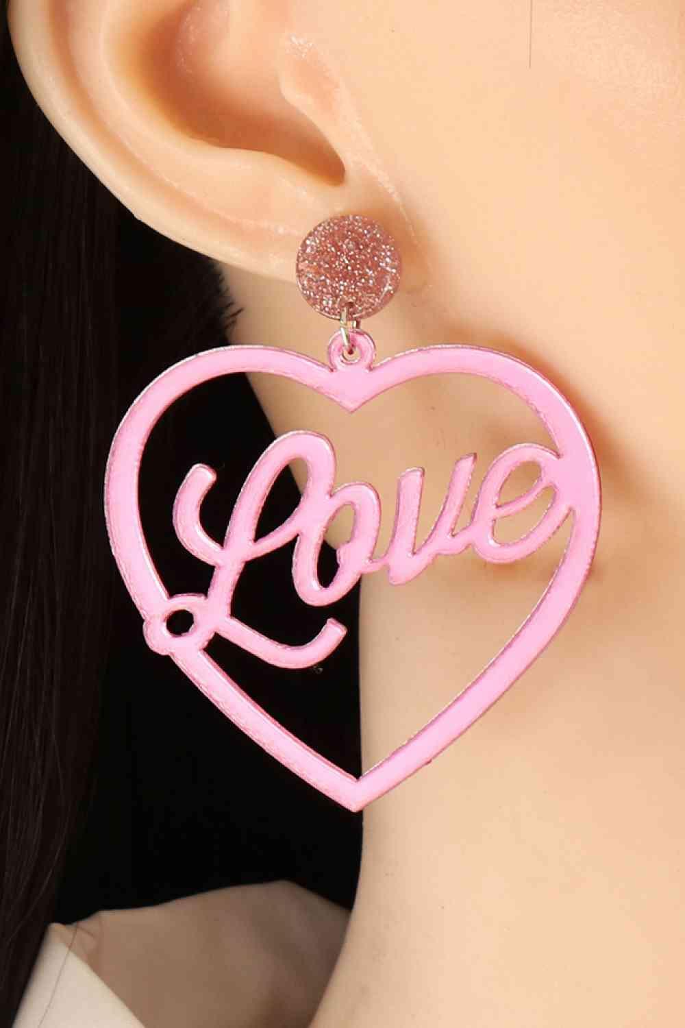 Uplifting Aura Love Heart Dangle Earrings-MXSTUDIO.COM