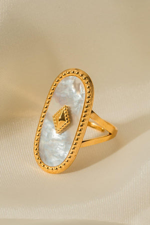 Uplifting Times Gold Plated Natural Stone Copper Ring - MXSTUDIO.COM