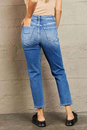 Urban Mode High Waist Distressed Cropped Jeans - MXSTUDIO.COM