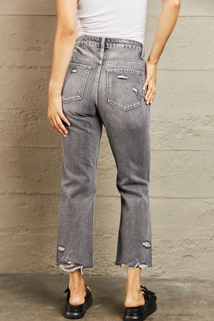 Urban Style Mid Rise Distressed Cropped Jeans - MXSTUDIO.COM