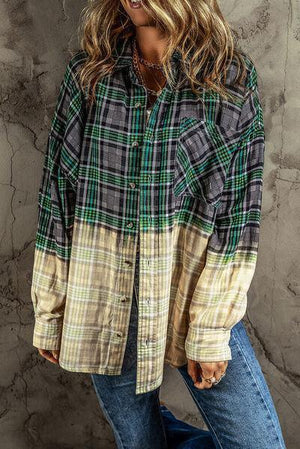 Urban Warmth Button Down Plaid Shacket-MXSTUDIO.COM