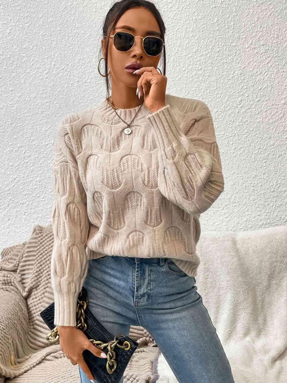 Urban Warmth Long Sleeve Knit Sweater - MXSTUDIO.COM
