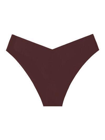 a women's bikini bottom in dark brown