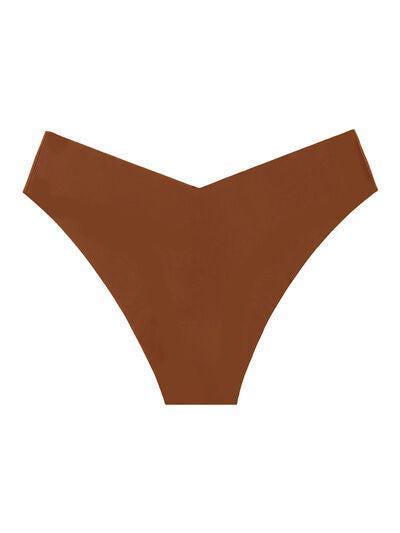 a women's bikini bottom in brown