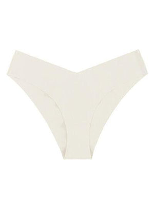 a women's white bikini bottom with a high waist