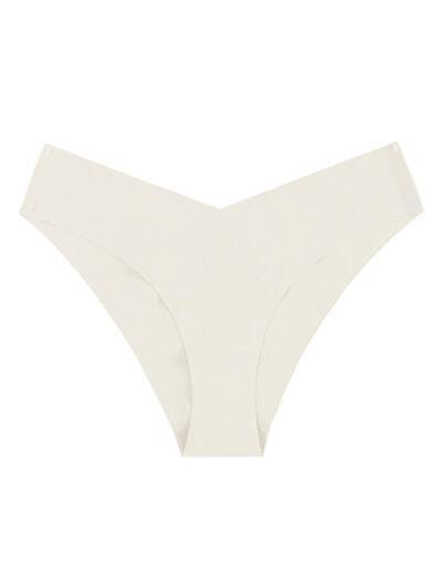 a women's white bikini bottom with a high waist