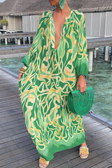 Vacation At Its Finest Green Balloon Sleeve Dress - MXSTUDIO.COM