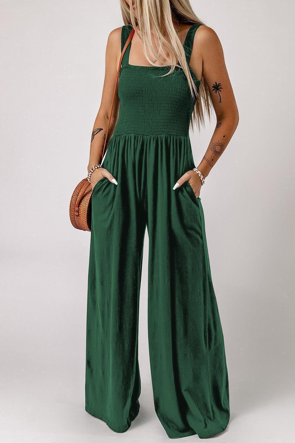 Vacation Chick Square Neck Wide Leg Jumpsuit - MXSTUDIO.COM