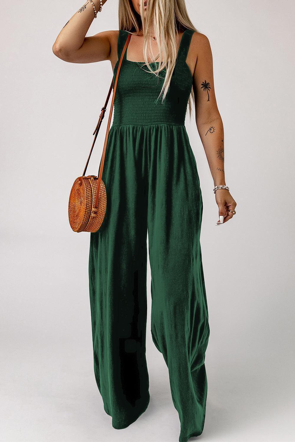 Vacation Chick Square Neck Wide Leg Jumpsuit - MXSTUDIO.COM