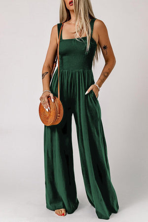 Vacation Chick Square Neck Wide Leg Jumpsuit - MXSTUDIO.COM