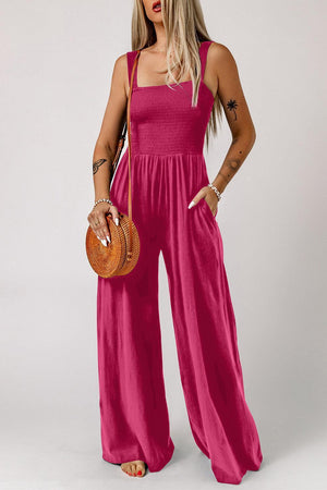 Vacation Chick Square Neck Wide Leg Jumpsuit - MXSTUDIO.COM