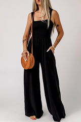 Vacation Chick Square Neck Wide Leg Jumpsuit - MXSTUDIO.COM