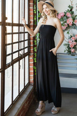 Vacation Deluxe Black Strapless Maxi Dress - MXSTUDIO.COM