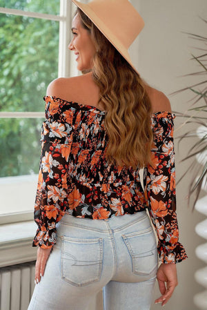 Vacation Glam Floral Off Shoulder Blouse - MXSTUDIO.COM