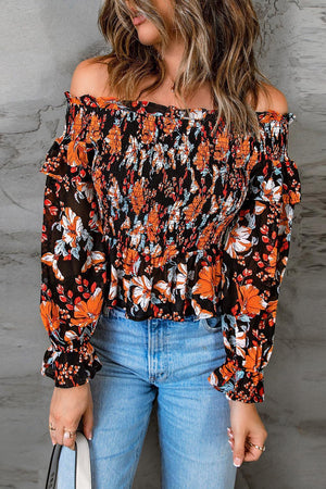 Vacation Glam Floral Off Shoulder Blouse - MXSTUDIO.COM