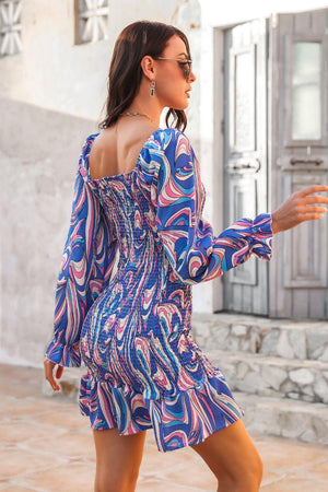 Vacation Hottie Smocked Square Neck Dress - MXSTUDIO.COM