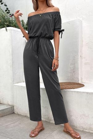 Vacation Mode Straight Leg Off Shoulder Jumpsuit - MXSTUDIO.COM - Stylish Womens Clothing