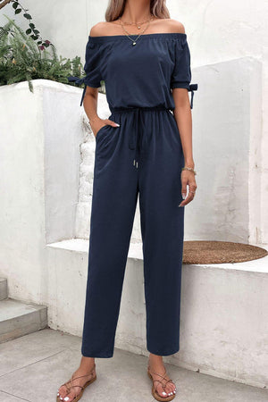 Vacation Mode Straight Leg Off Shoulder Jumpsuit - MXSTUDIO.COM - Stylish Womens Clothing