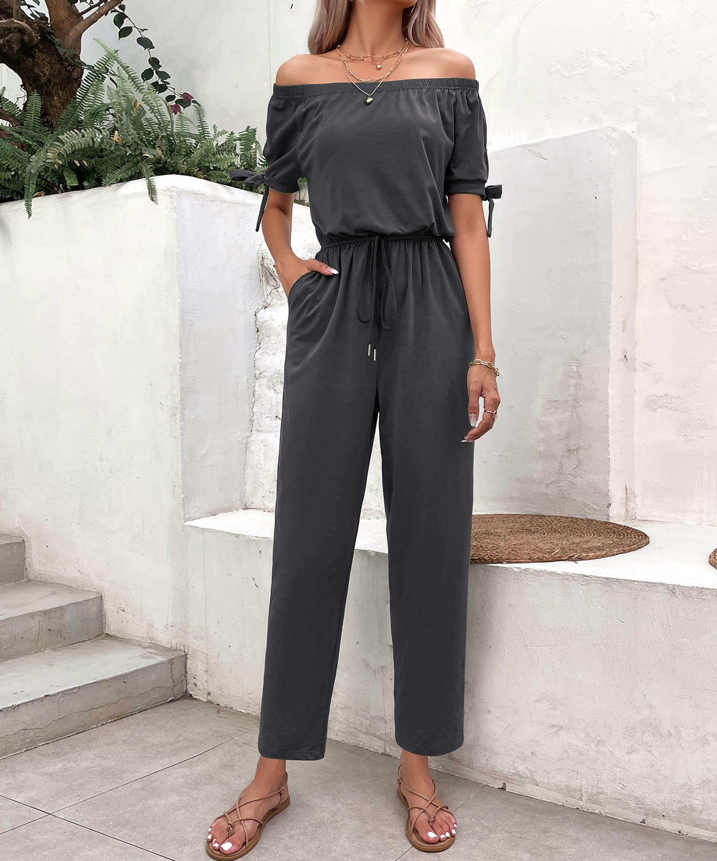 Vacation Mode Straight Leg Off Shoulder Jumpsuit - MXSTUDIO.COM - Stylish Womens Clothing